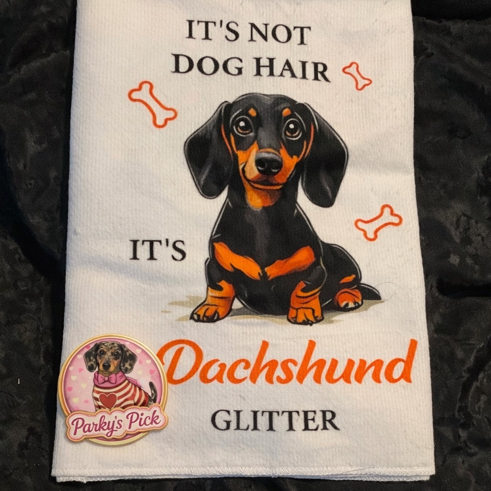 Funny Dachshund Microfiber Double-Sided Kitchen Towel It’s Not Dog Hair Gift